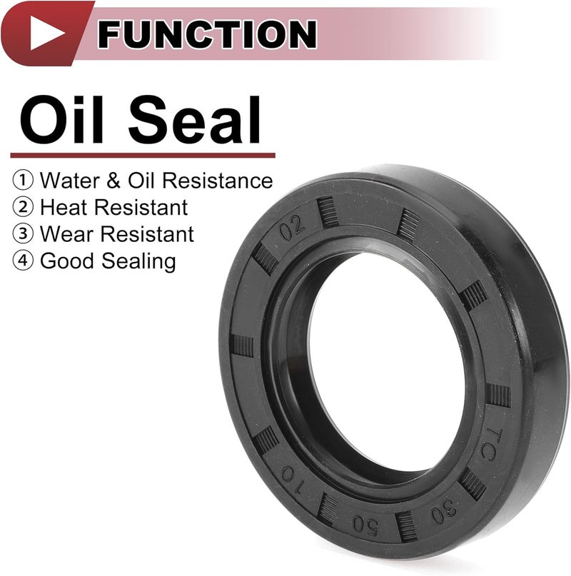 HEROFFIX 5 Pcs Rotary Shaft Seal High Pressure Oil Seal 30x50x10mm Black Nitrile 70 Durometer Rubber - Image 3